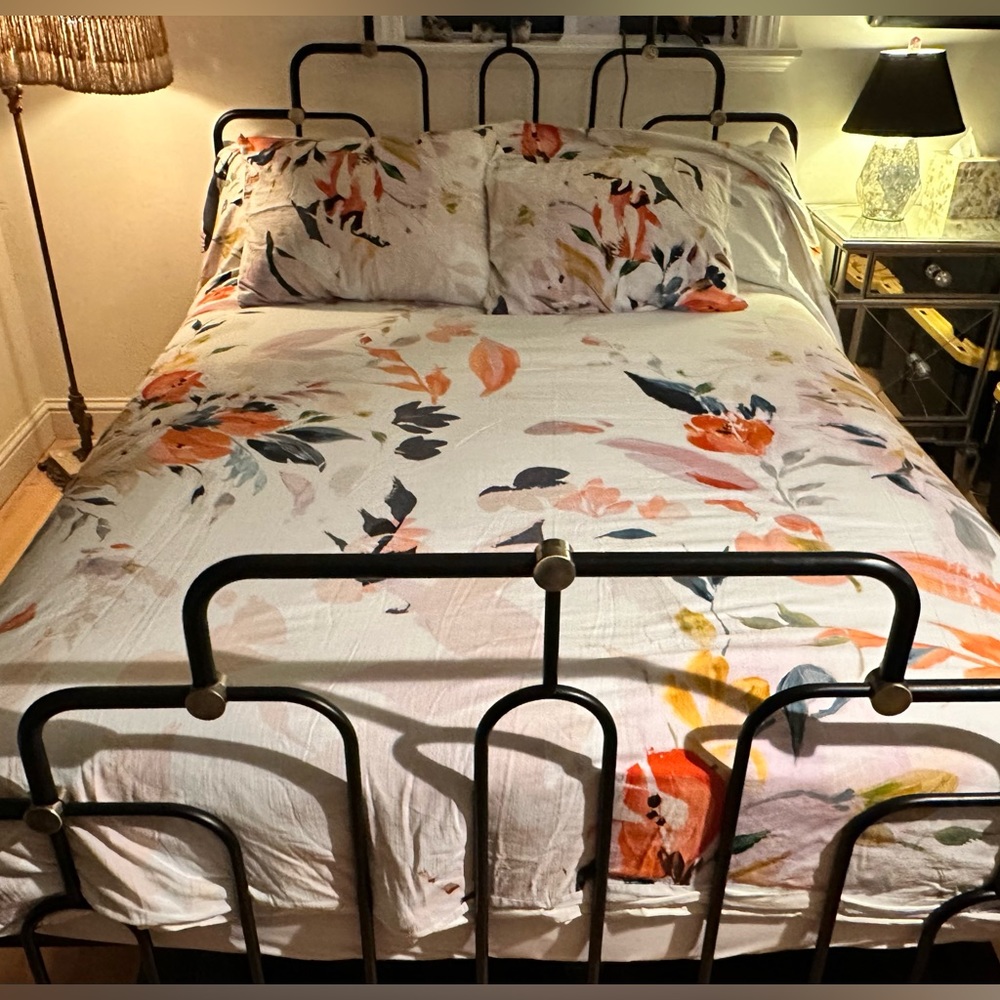 Anthropologie Briony NWOT Queen floral duvet cover with matching shams